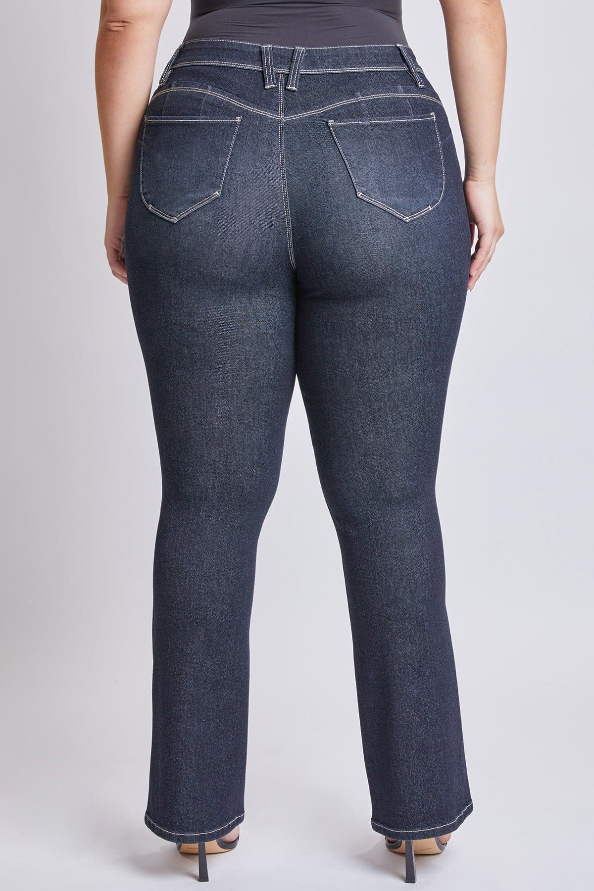 Plus Size Women's Sustainable WannaBettaButt Mid Rise Bootcut Jeans