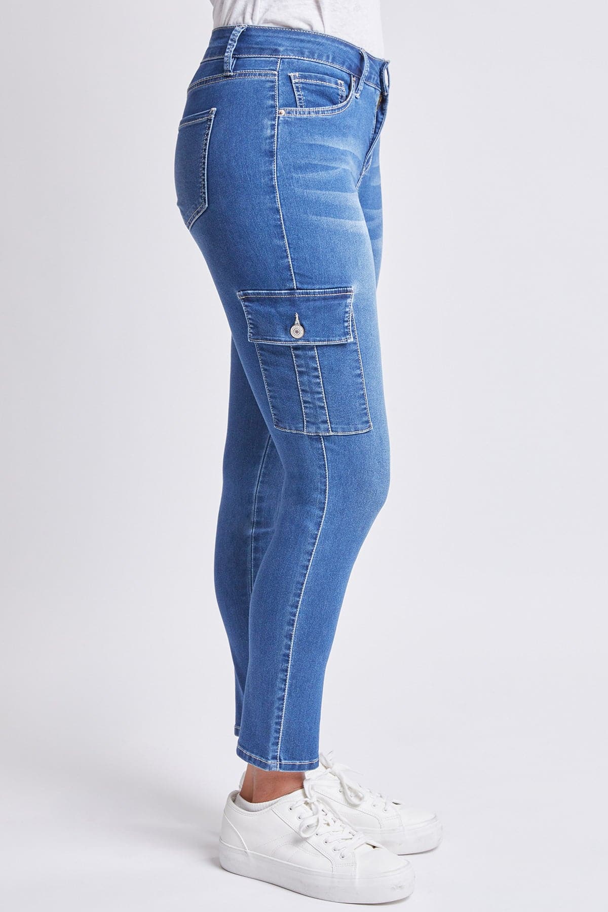 Women's Hyperdenim Mid Rise Skinny Cargo Jeans