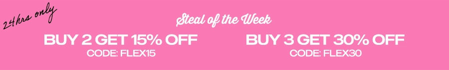 Promotional banner with discount codes on a pink background