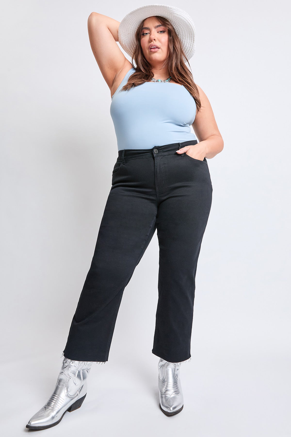 Women´s Plus High-Rise Cropped Wide Leg Trouser