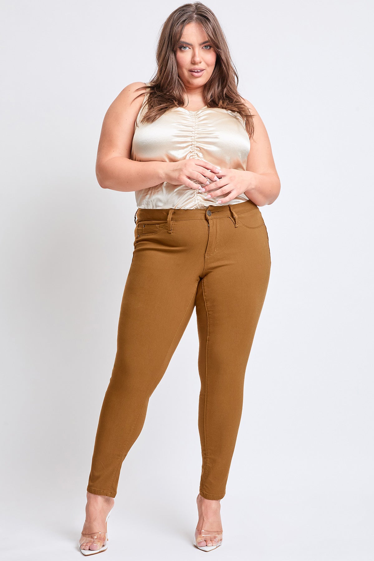 Plus Size Women's Hyperstretch Forever Color Skinny Pants - Warm Tones