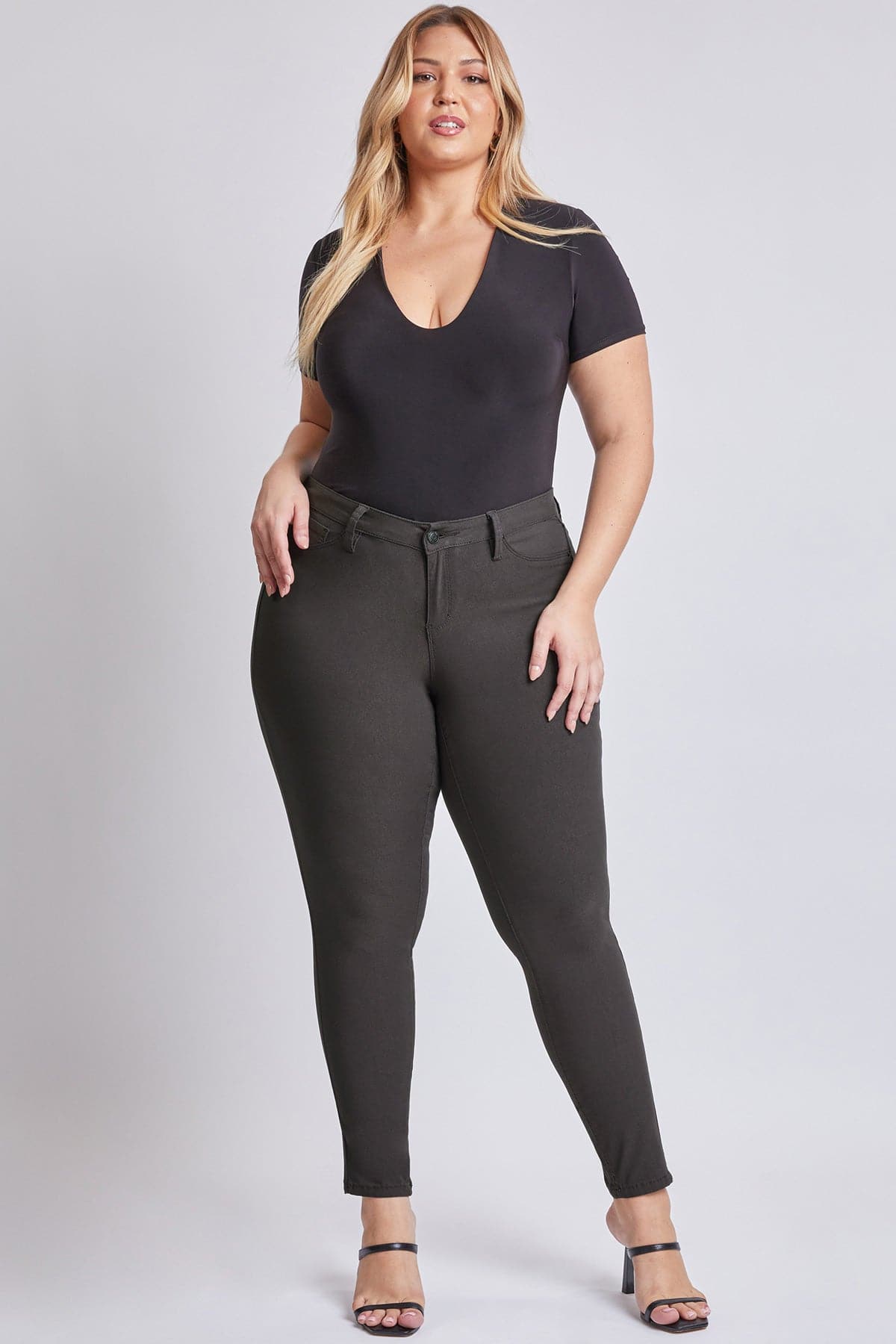 Plus Size Women's Hyperstretch Forever Color Mid Rise Pants