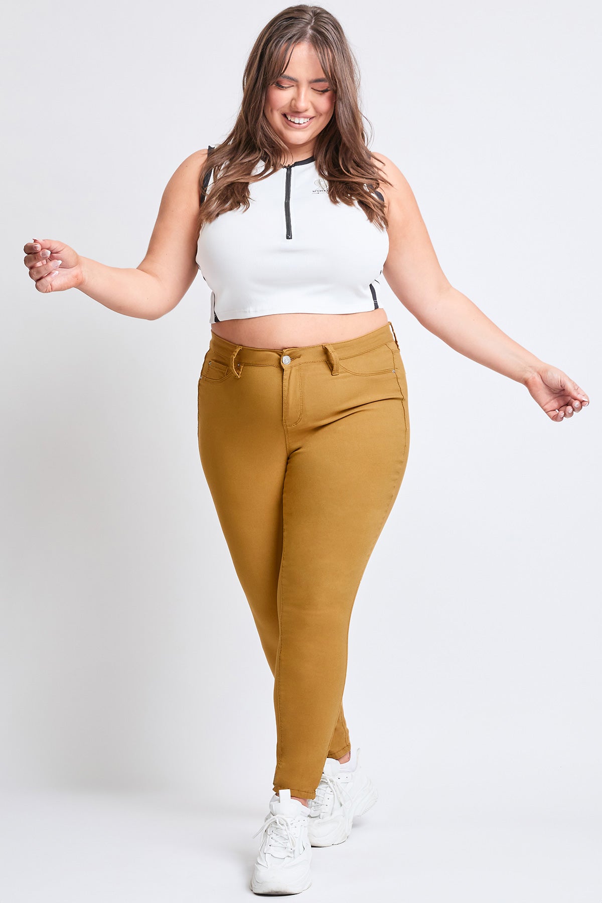 Plus Size Women's Hyperstretch Forever Color Skinny Pants - Warm Tones