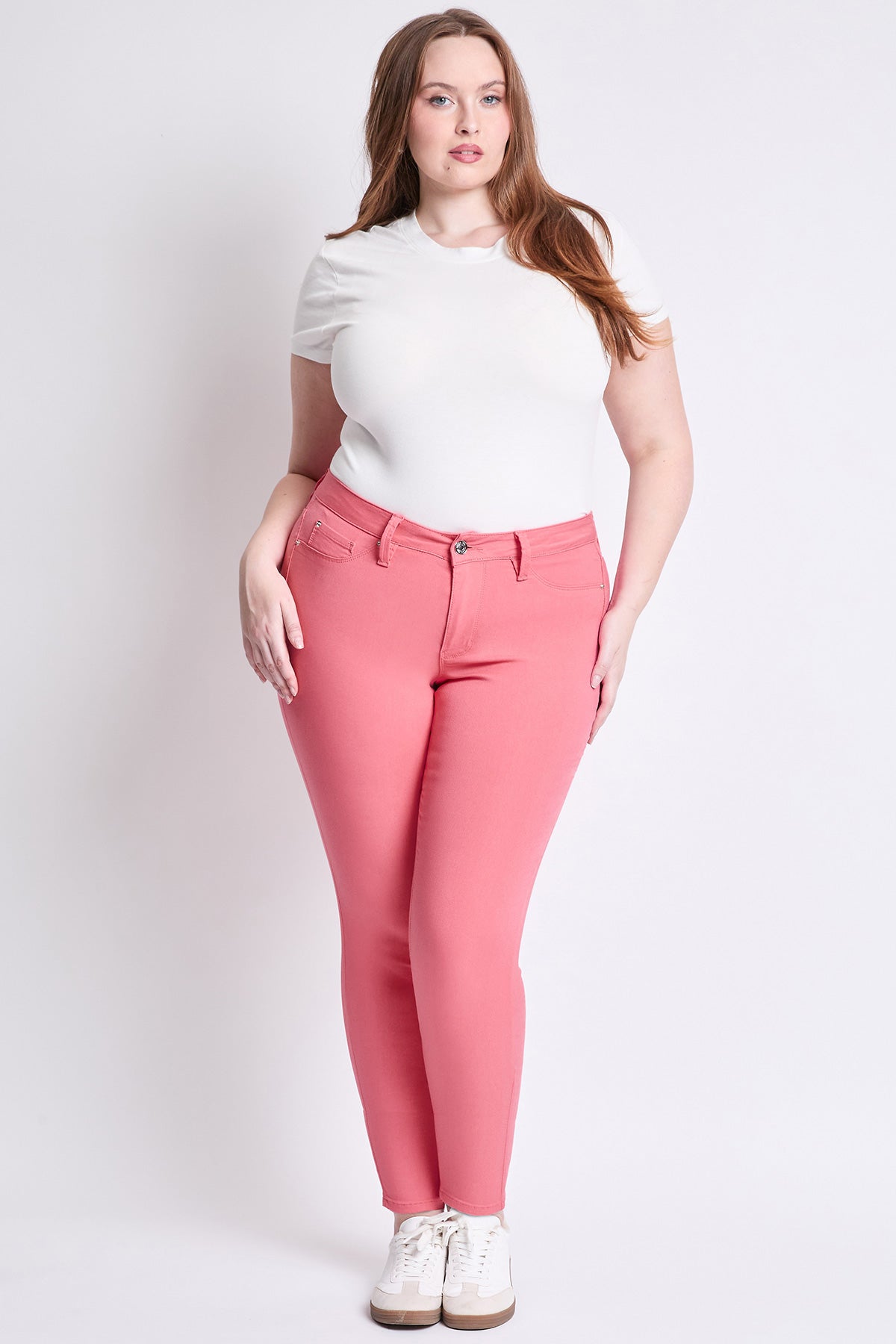 Women's Plus Hyperstretch Forever Color Pants, Sunset Coral