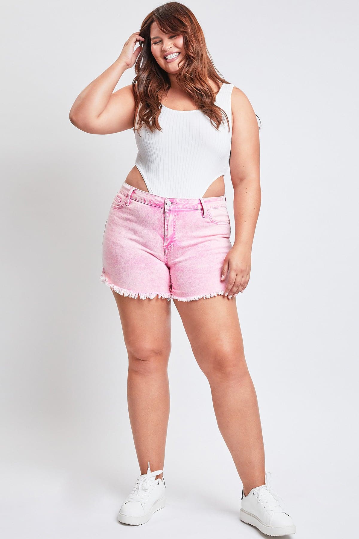 Plus Size Women's  80's Acid Wash Mom Shorts