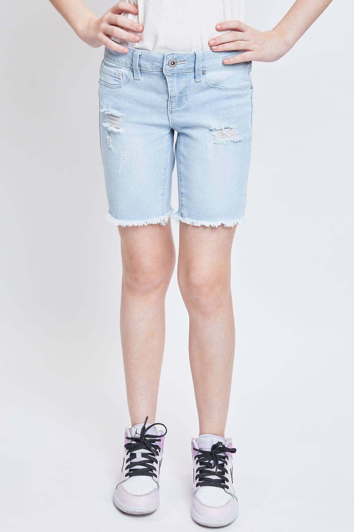 Girls Essential Frayed Bike Shorts