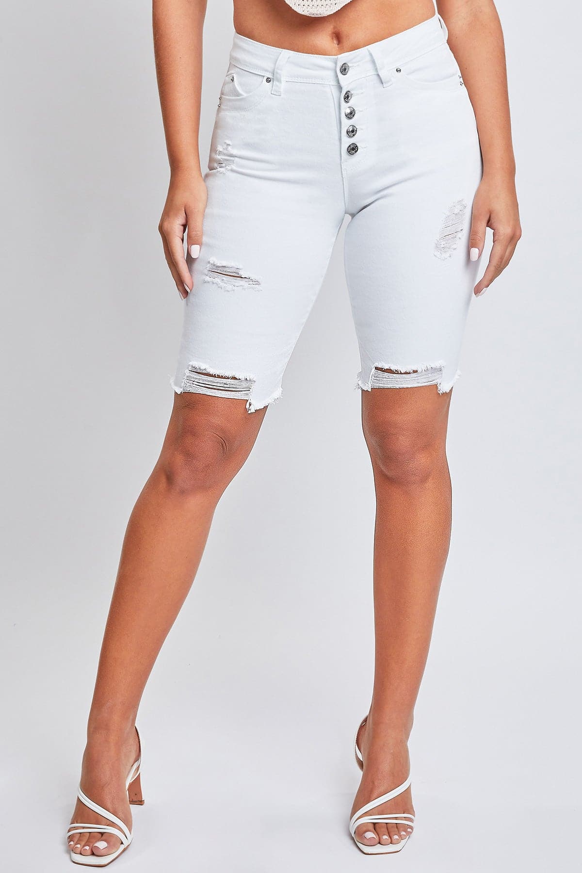 Women's WannaBettaButt Button Fly Bermuda Shorts