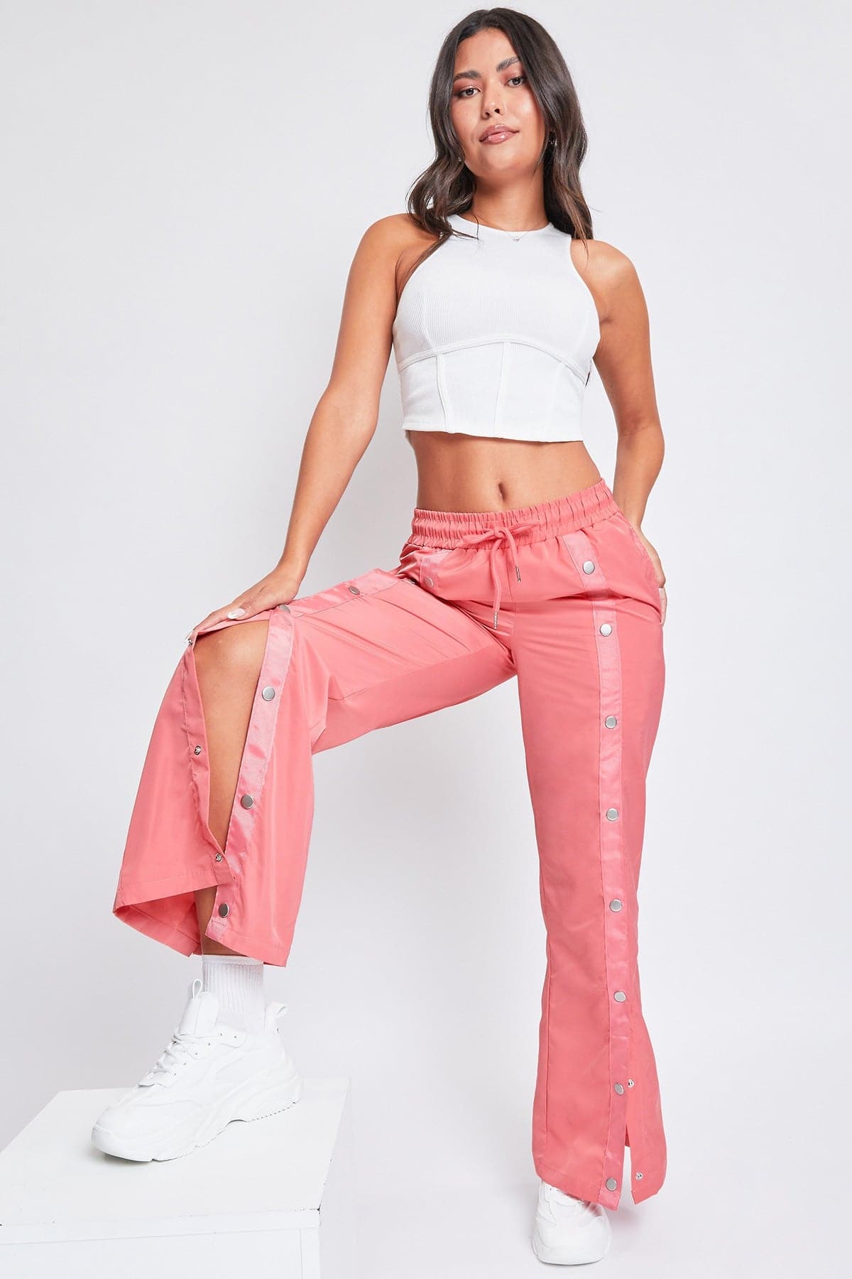 Women's Snap Wide Leg Utility Pants