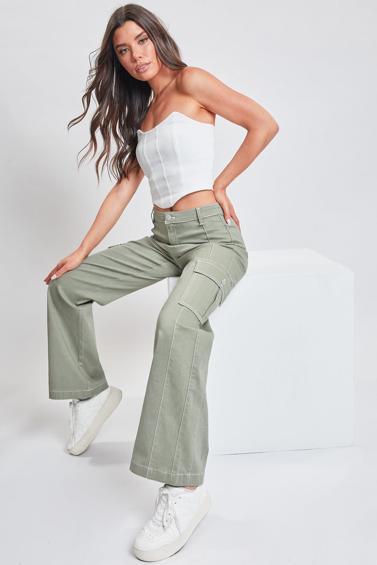 Women's Cargo Pants With Front Seam