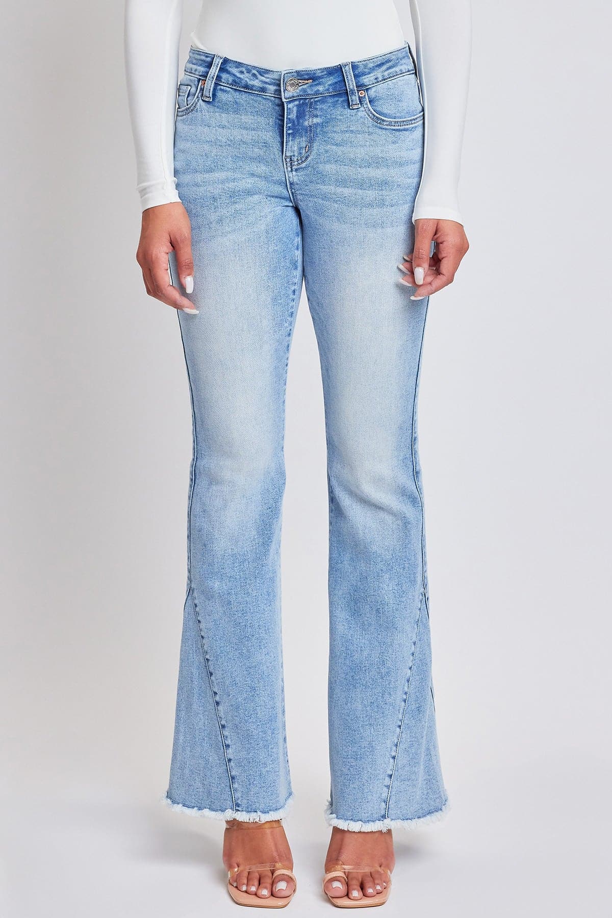 Women´s Low Rise Fray Hem Flare Jeans