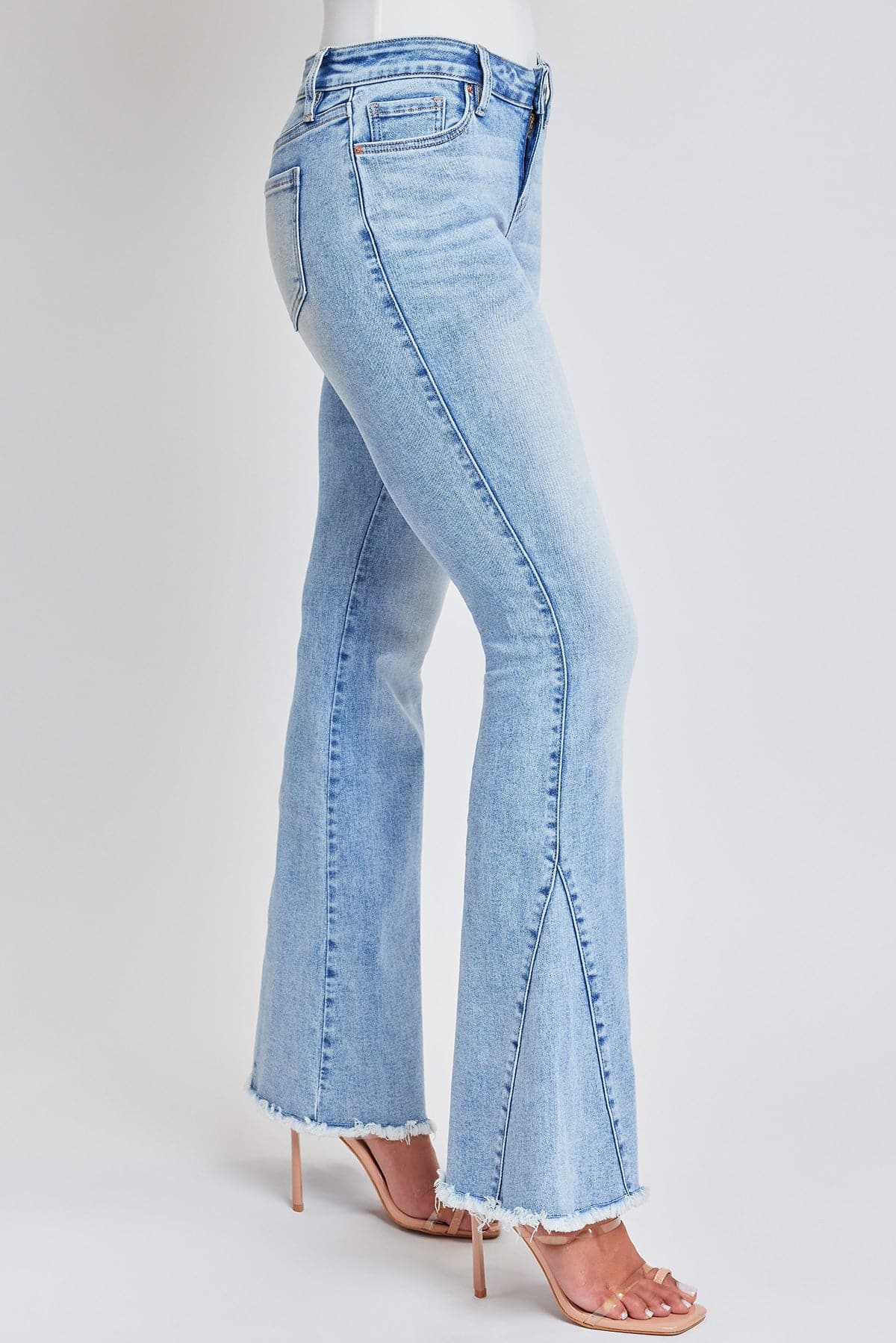 Women´s Low Rise Fray Hem Flare Jeans