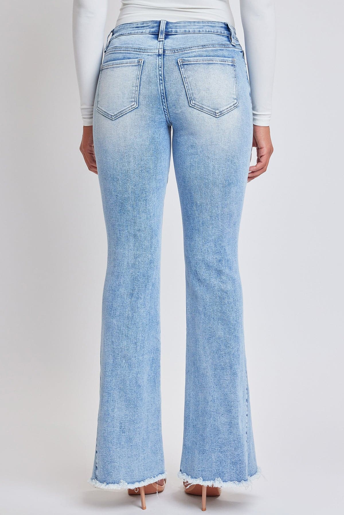 Women´s Low Rise Fray Hem Flare Jeans