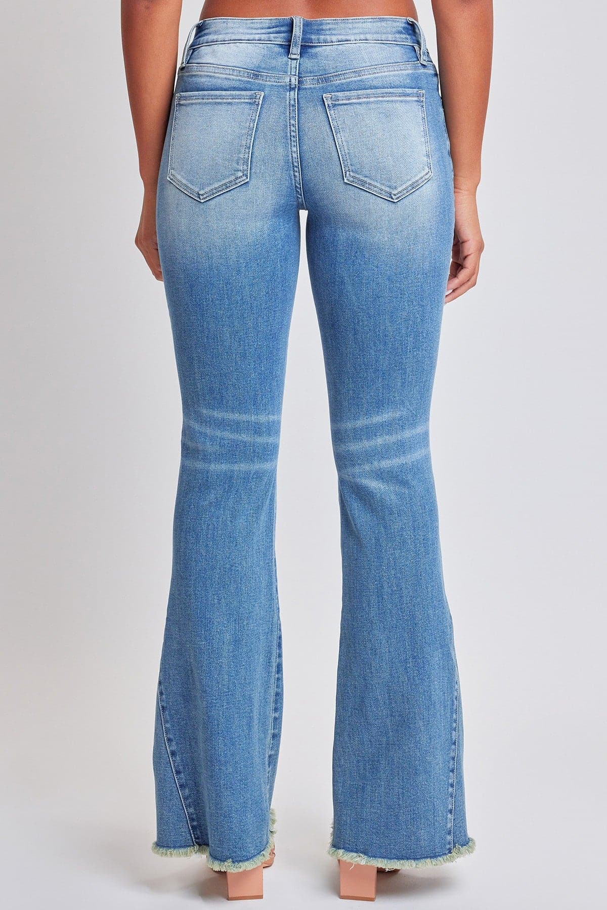 Women´s Low Rise Fray Hem Flare Jeans