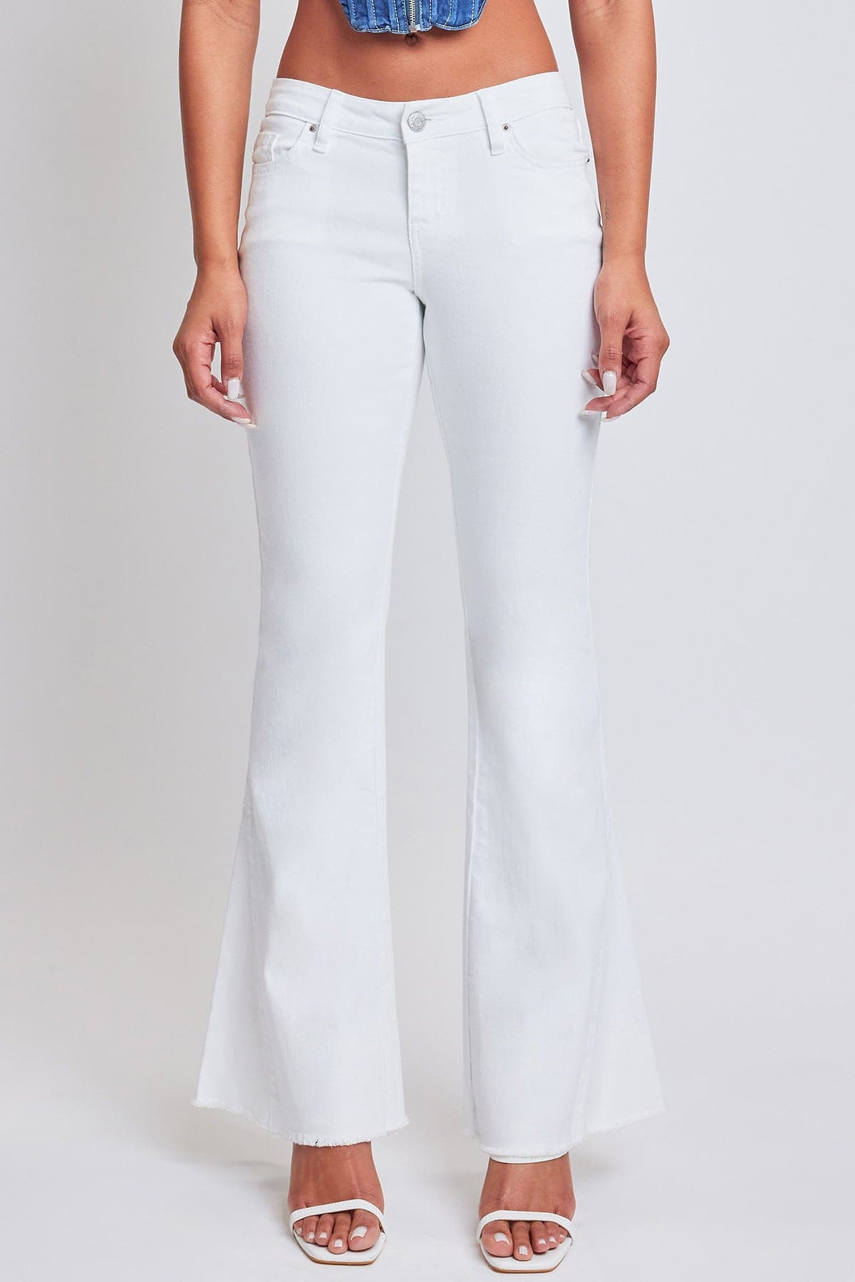 Women´s Low Rise Fray Hem Flare Jeans