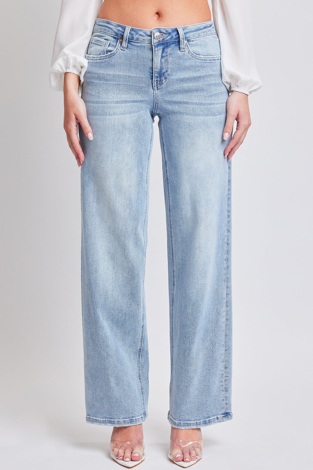 Women's Mid Rise Wide Leg Jeans