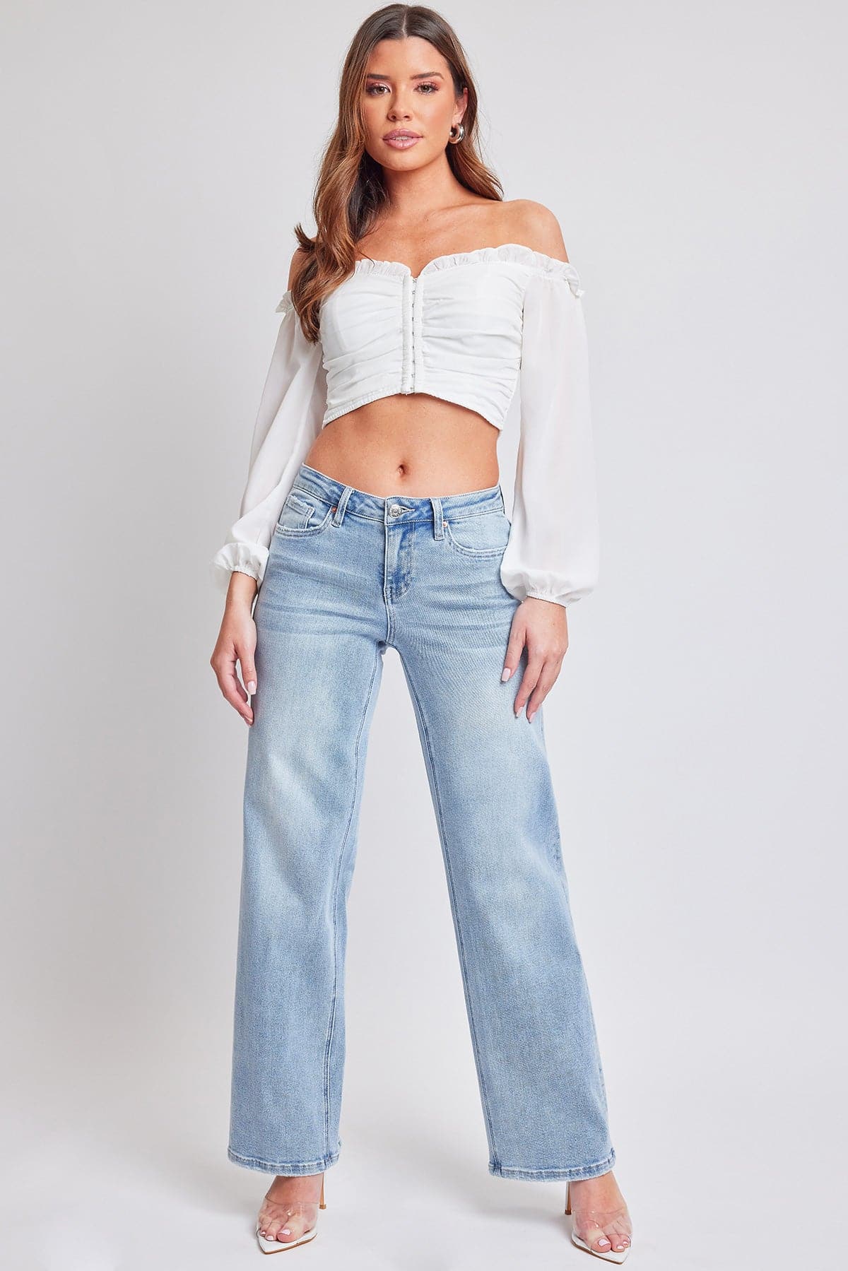 Women's Mid Rise Wide Leg Jeans