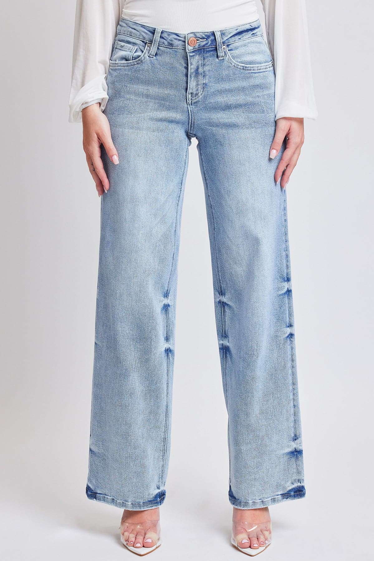 Women's Mid Rise Wide Leg Jeans