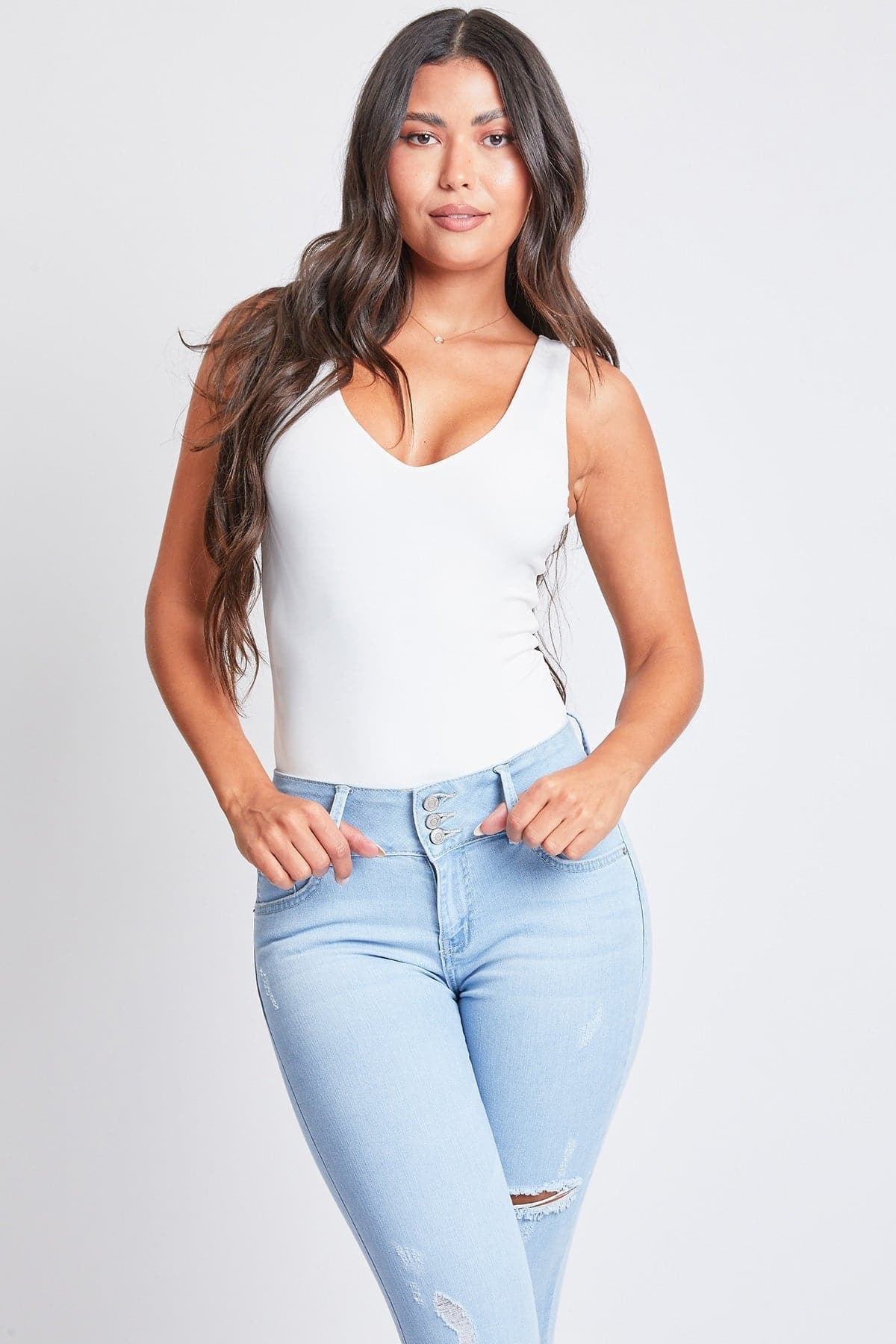 L Warm Light Blue Rips