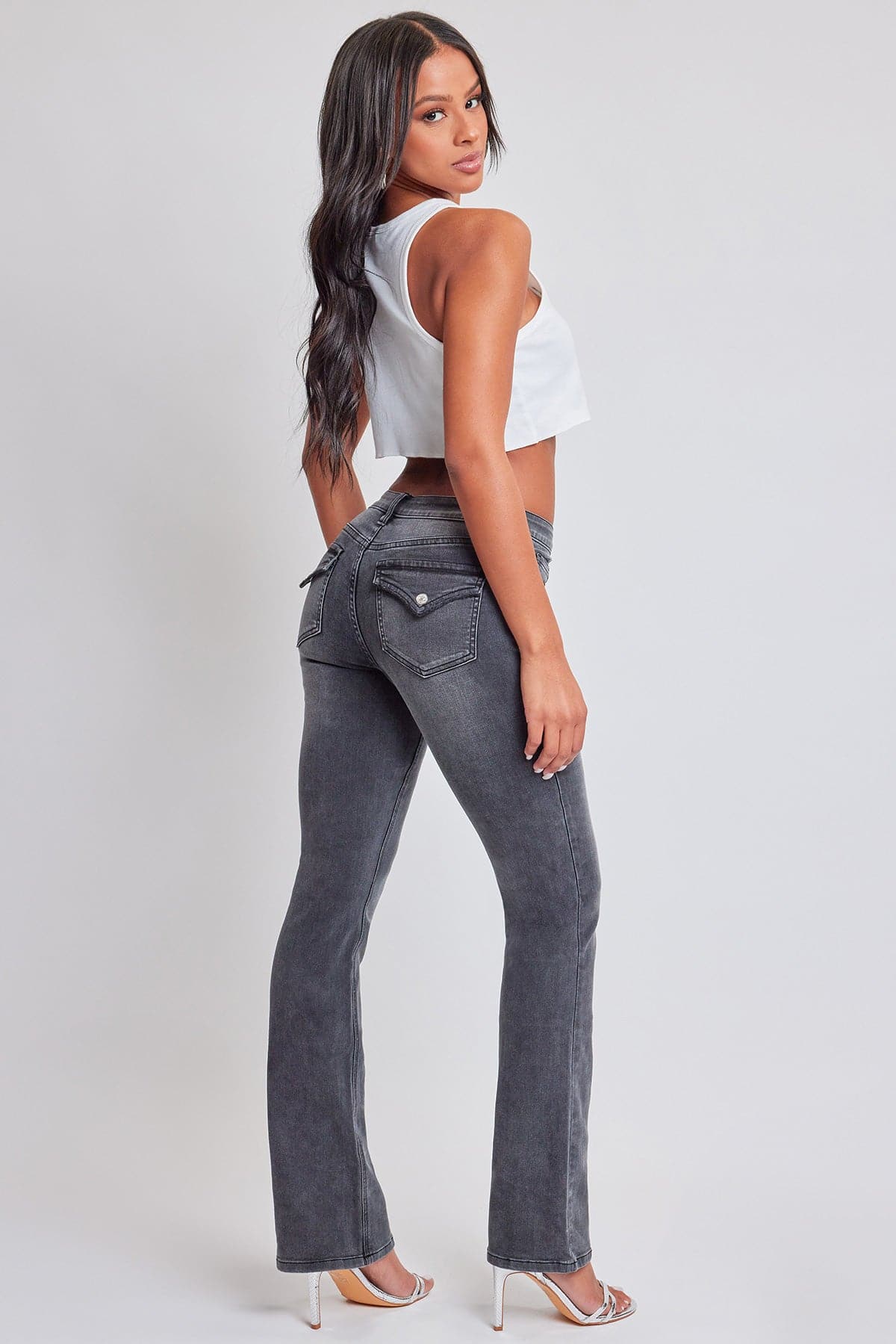 Women's Bootcut Jeans with Flap Pockets