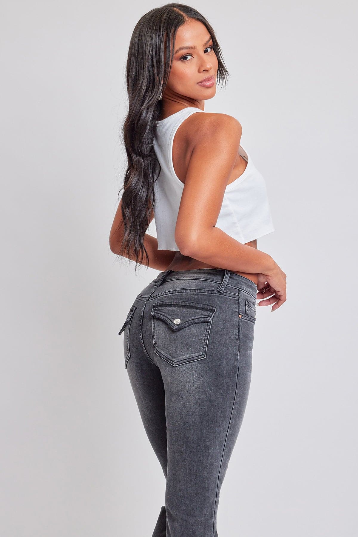 Women's Bootcut Jeans with Flap Pockets