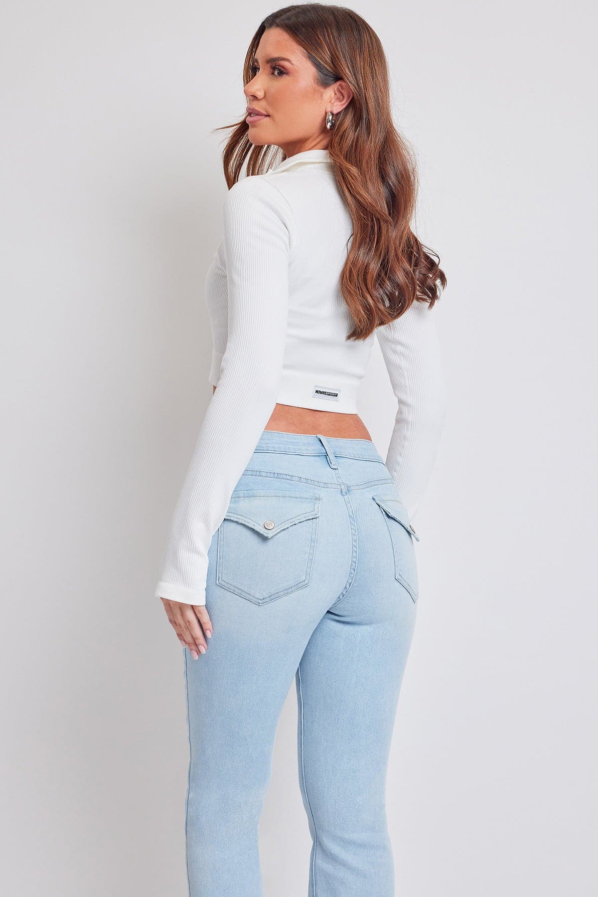 Women's Bootcut Jeans with Flap Pockets