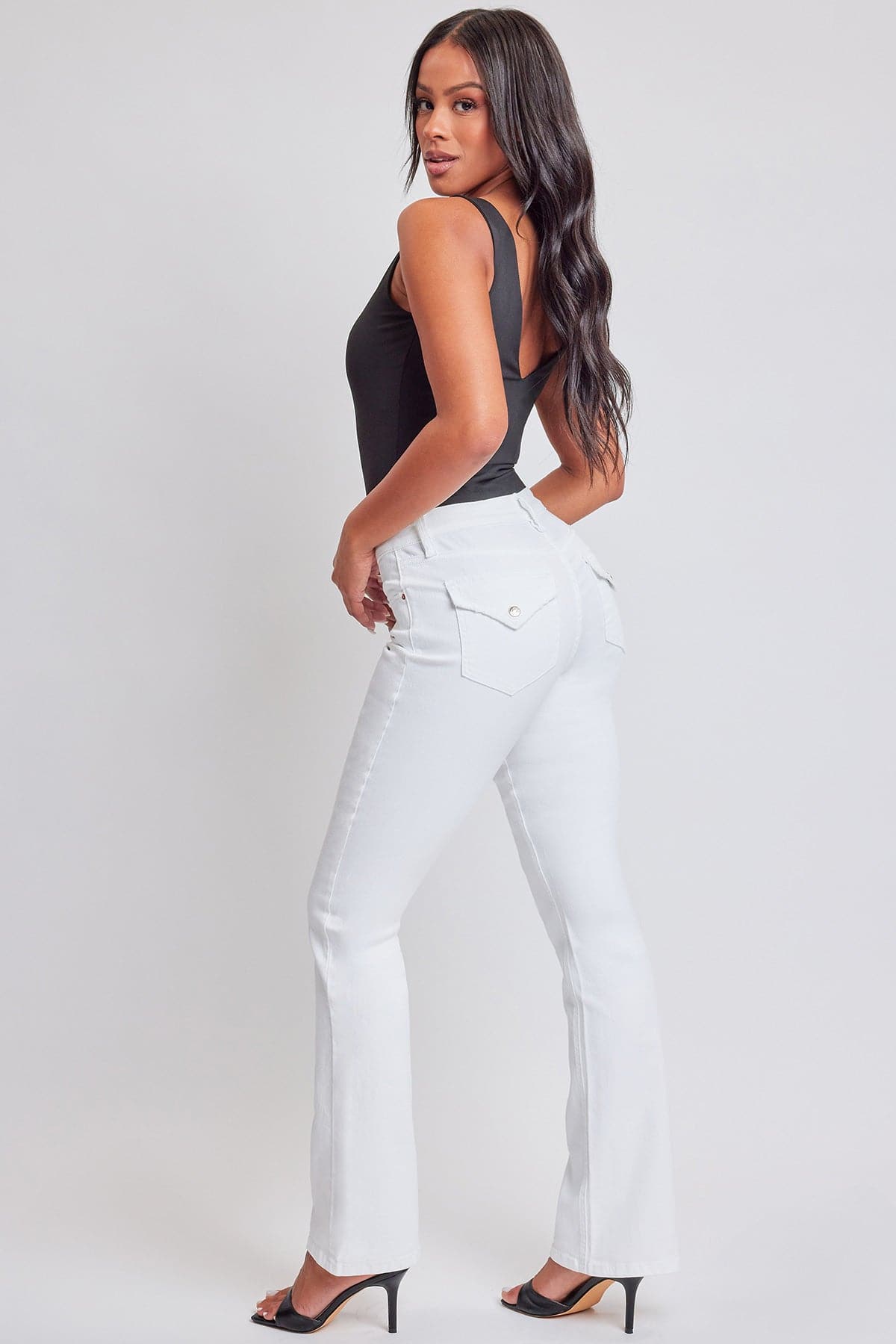 Women's Bootcut Jeans with Flap Pockets