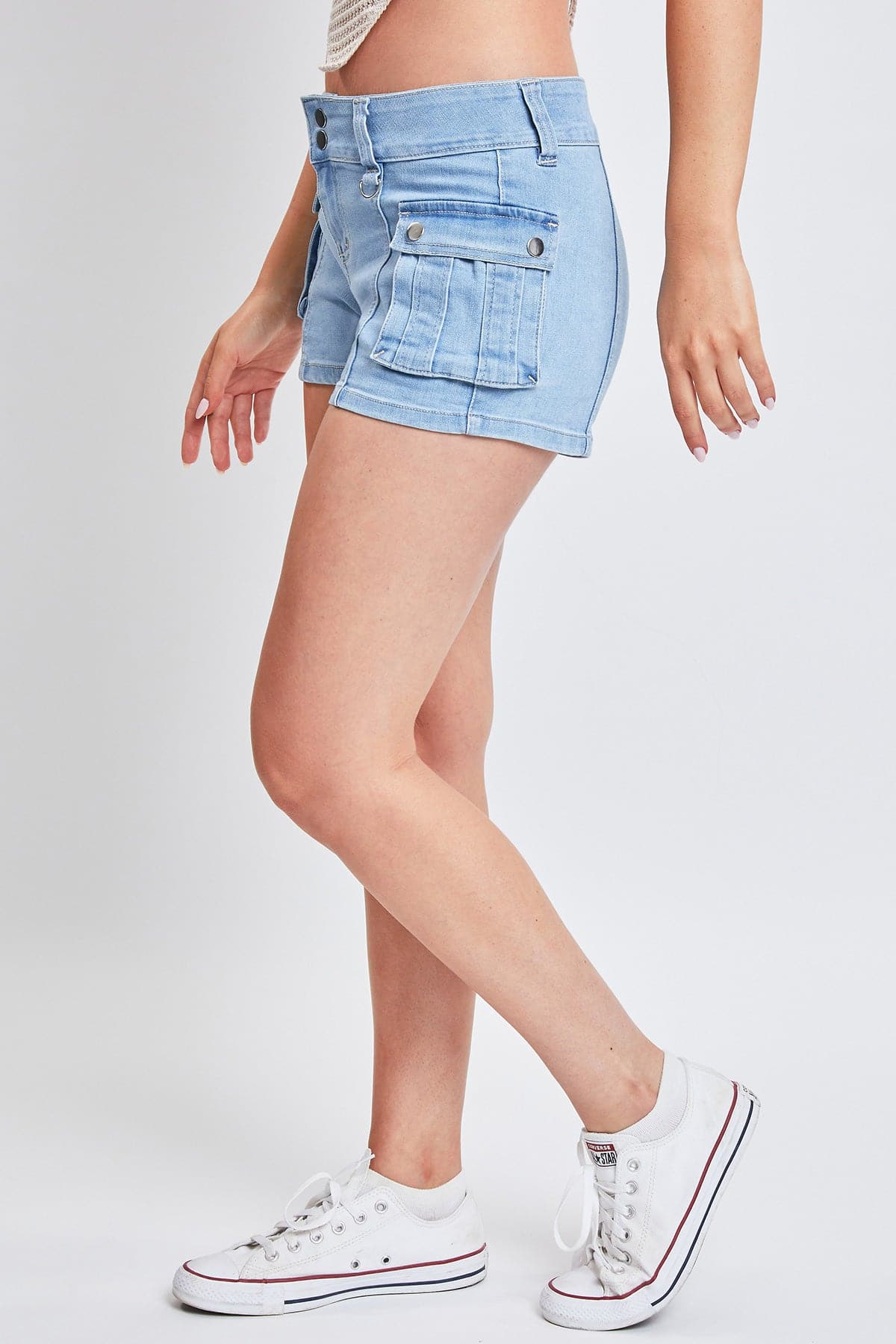 Women’s Low Rise Denim Cargo Shorts