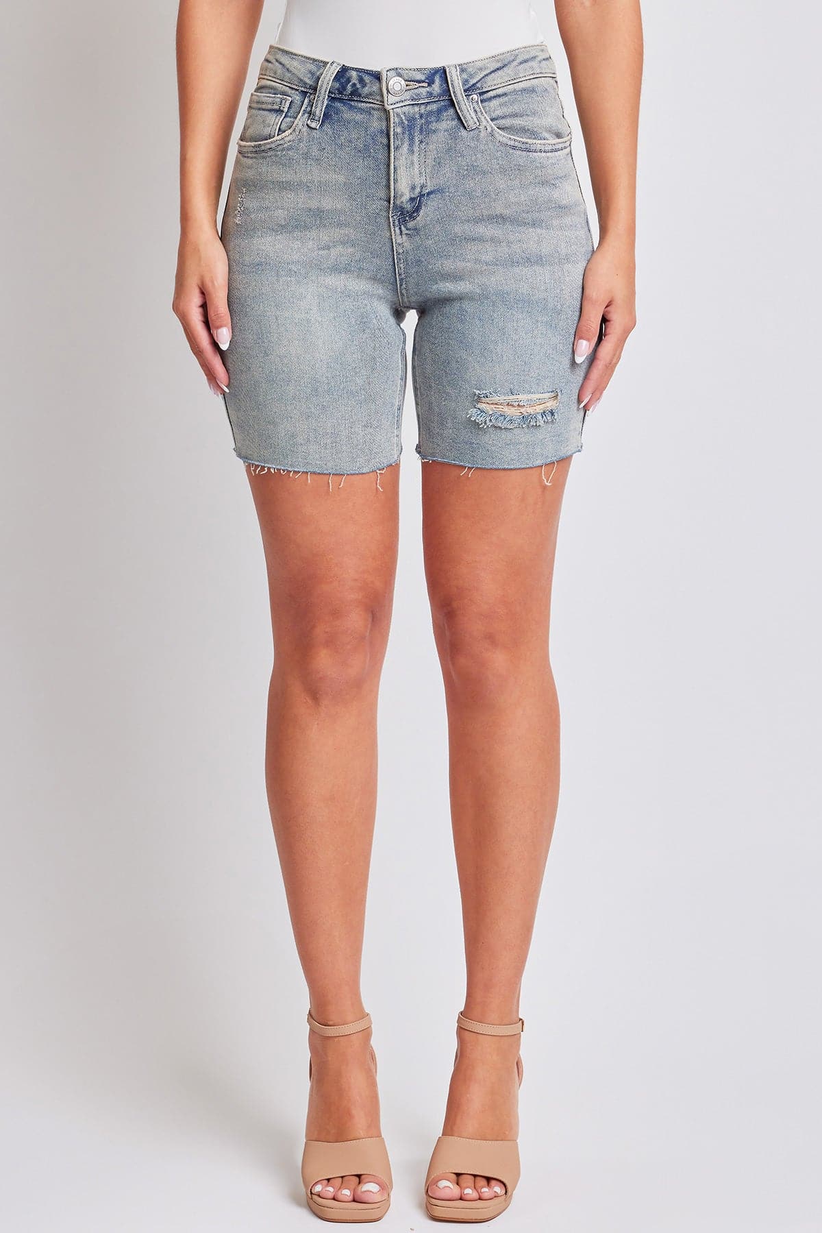 Women's High Rise Long Short Denim