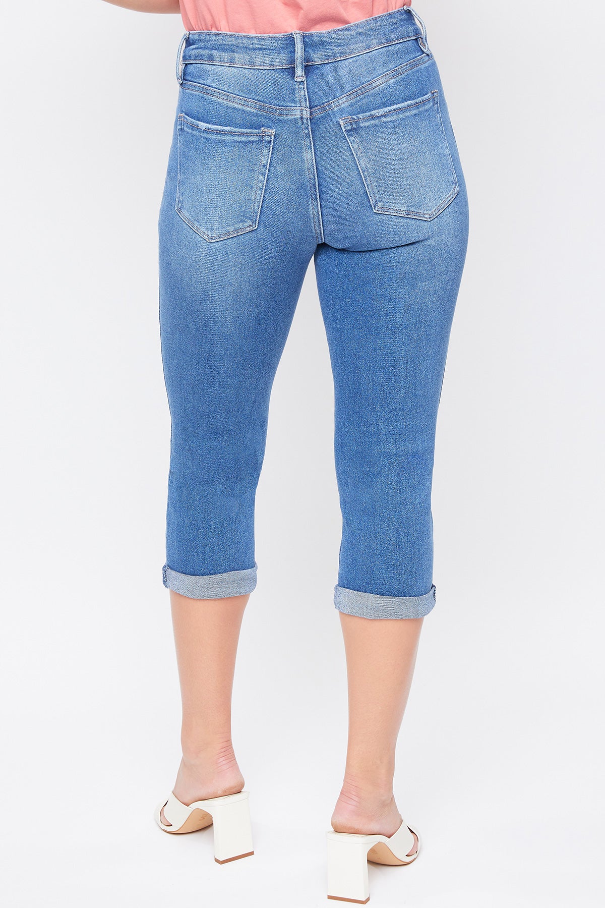 Women´s Vintage High Rise Rolled Cuff Capri Jean