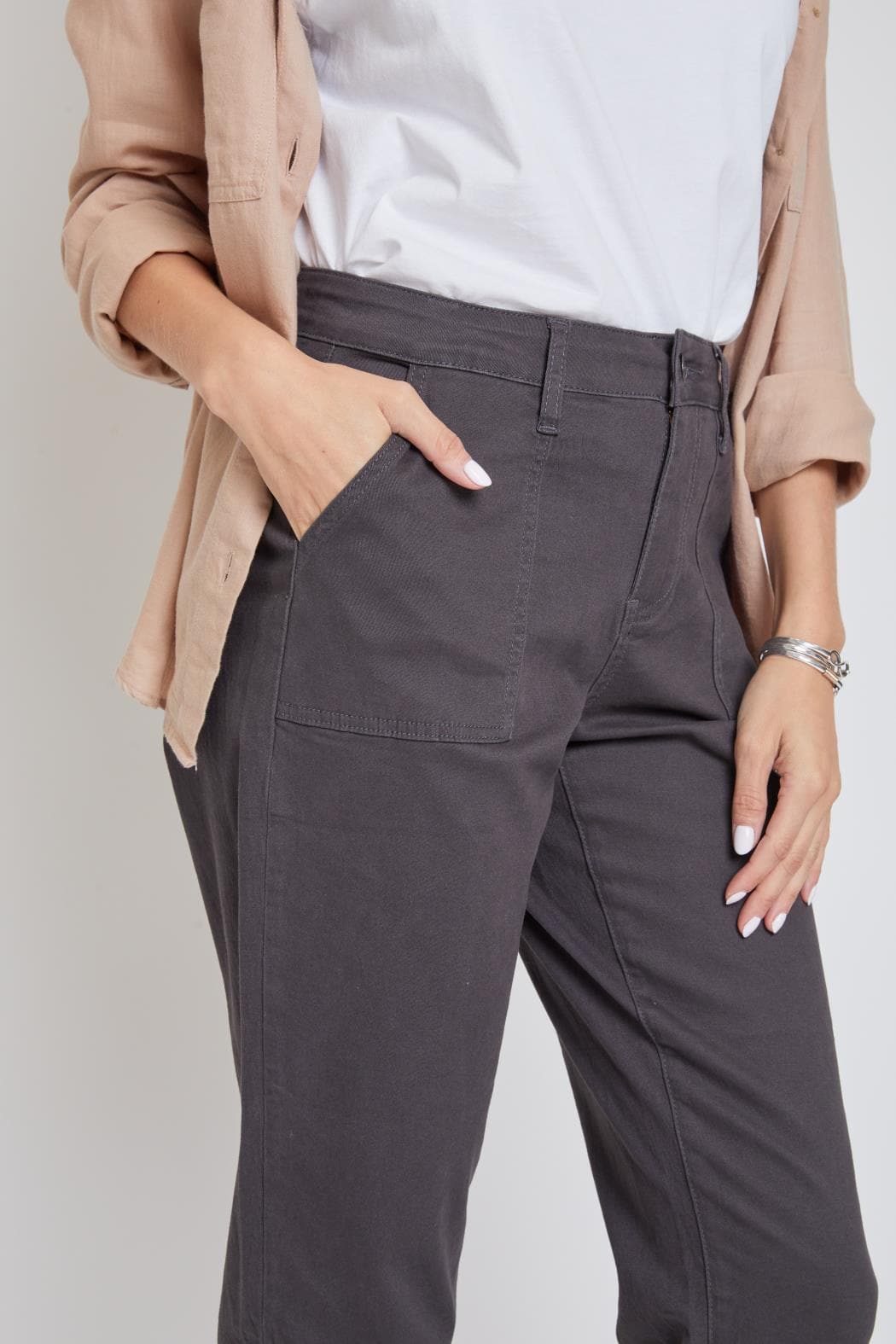 Women's Pork Chop Pocket Pants With Dog Bite Hem