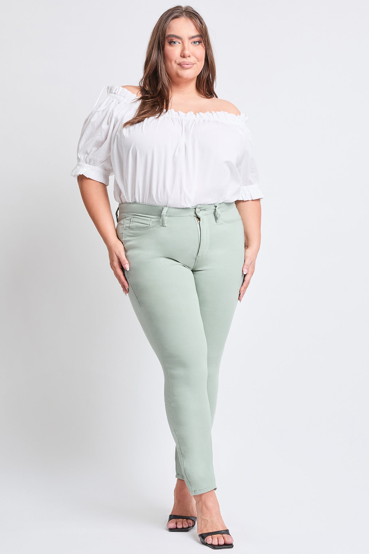 Women's Plus Size Hyperstretch Tummy Control High Rise Skinny Pants