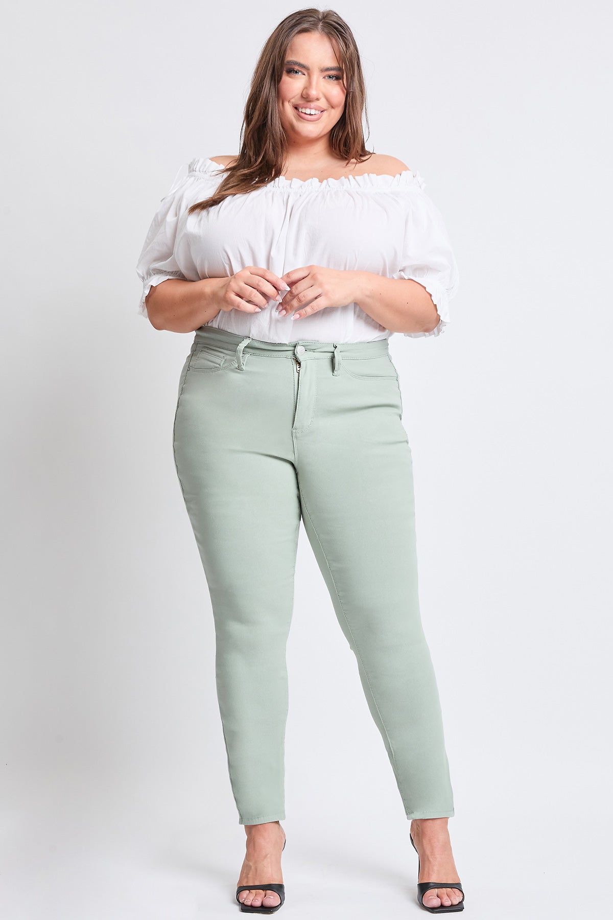 Women's Plus Size Hyperstretch Tummy Control High Rise Skinny Pants