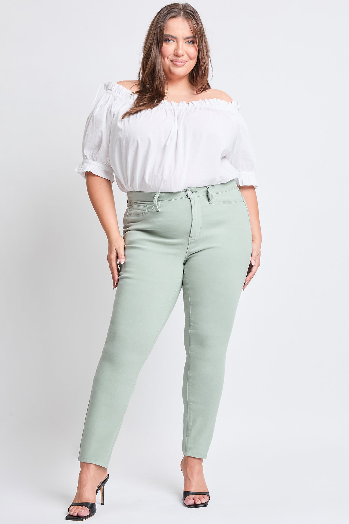 Women's Plus Size Hyperstretch Tummy Control High Rise Skinny Pants