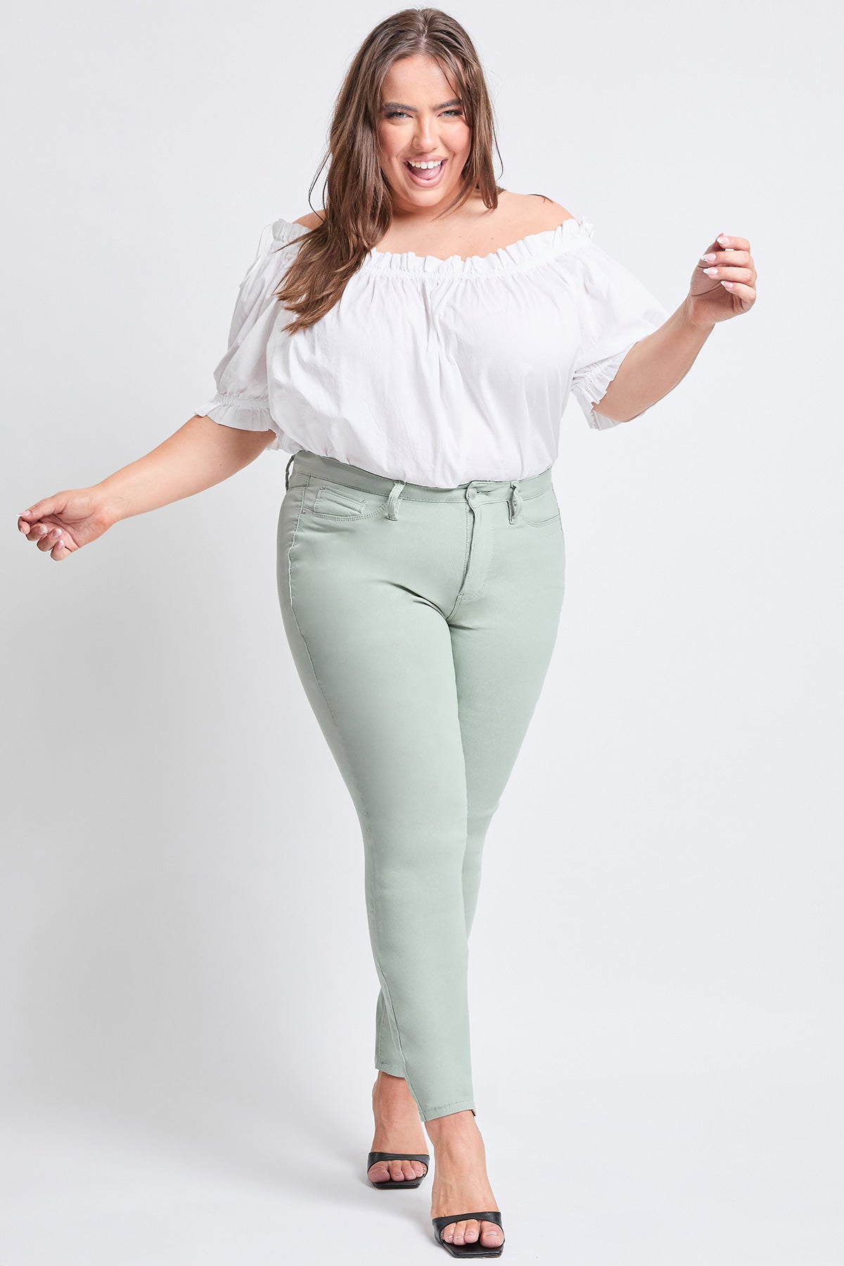 Women's Plus Size Hyperstretch Tummy Control High Rise Skinny Pants