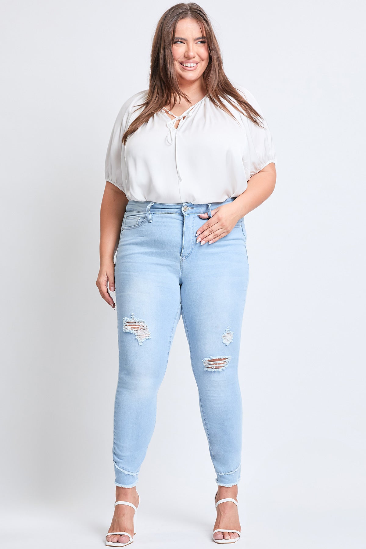Women's Plus Size Sustainable High Rise Skinny Ankle Jeans
