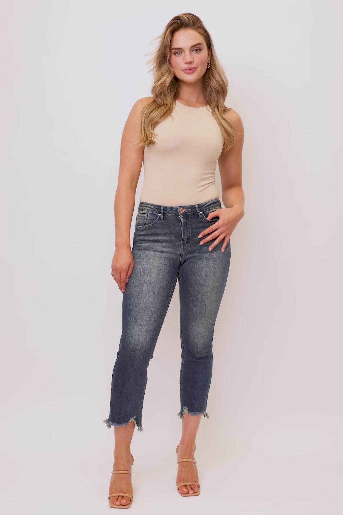 Women's Luxe High Rise Cropped Kick Flare