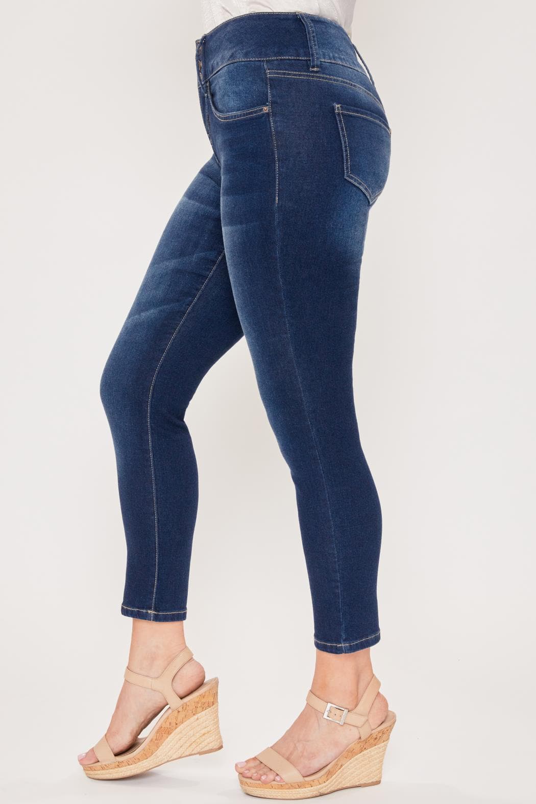 Women Petite 3 Button High Rise Skinny Jean Pp60741