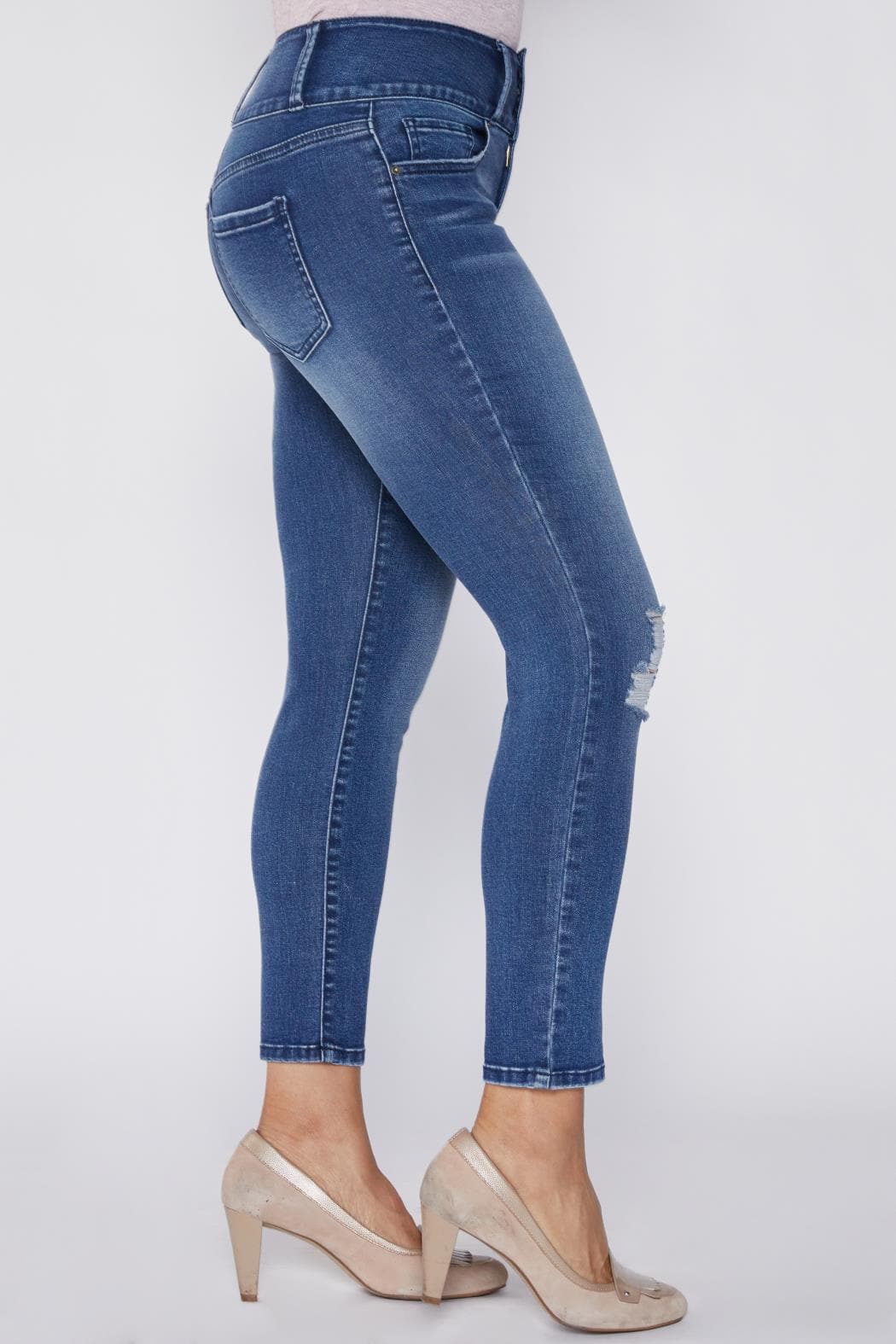 Women Petite 3 Button High Rise Skinny Jean Pp60741