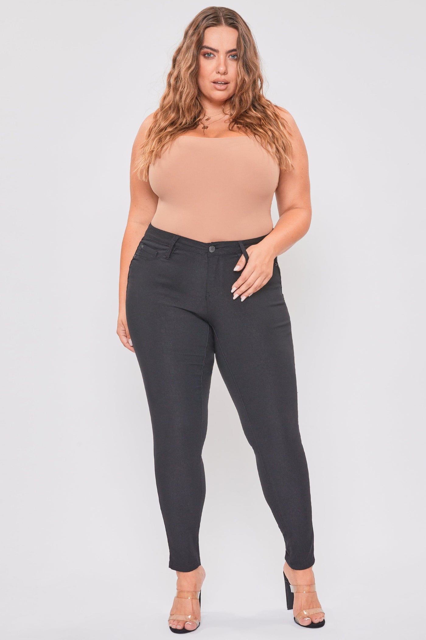 Plus Size Women's Hyperstretch Forever Color Mid Rise Pants