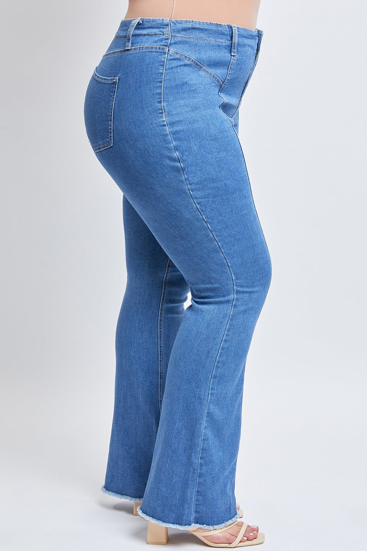 Plus Size Women's  Flare Jeans with Front Seam