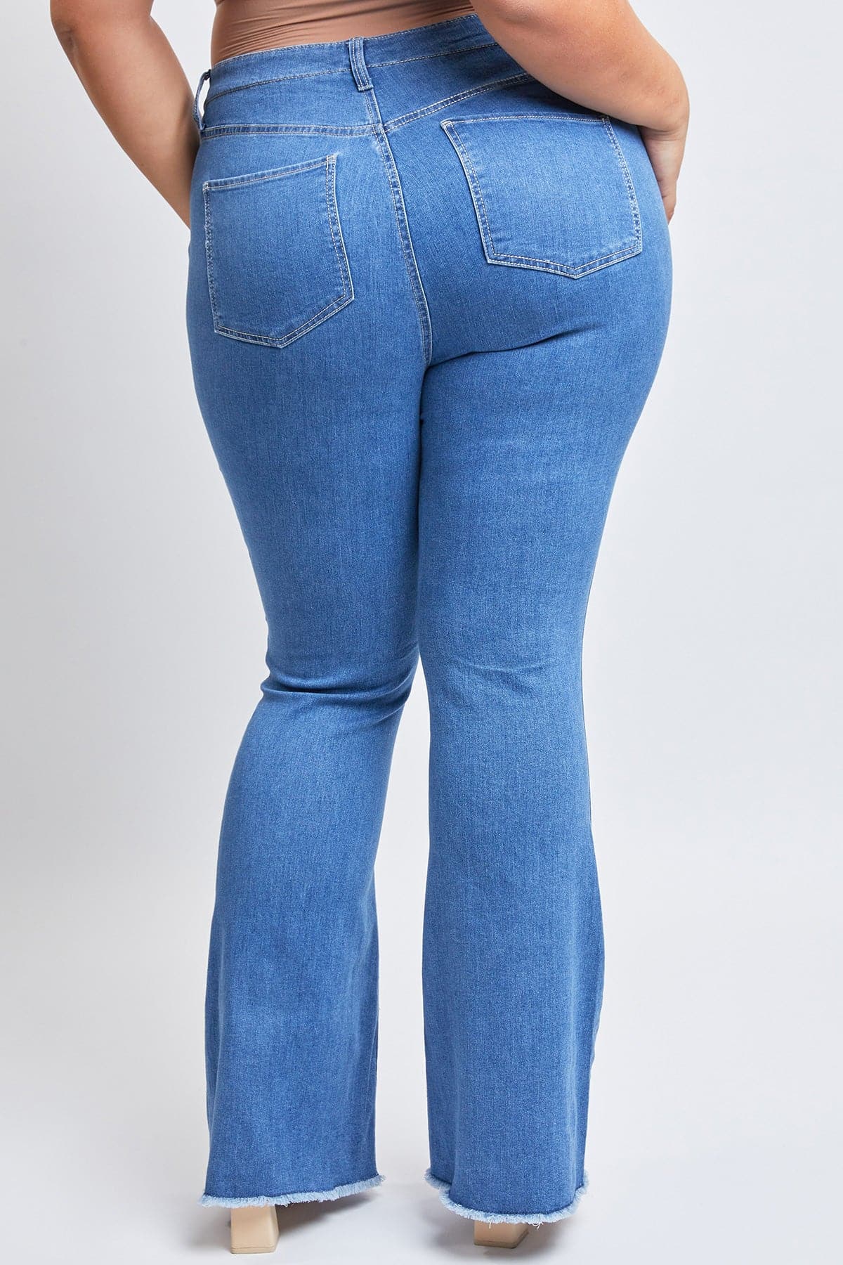 Plus Size Women's  Flare Jeans with Front Seam