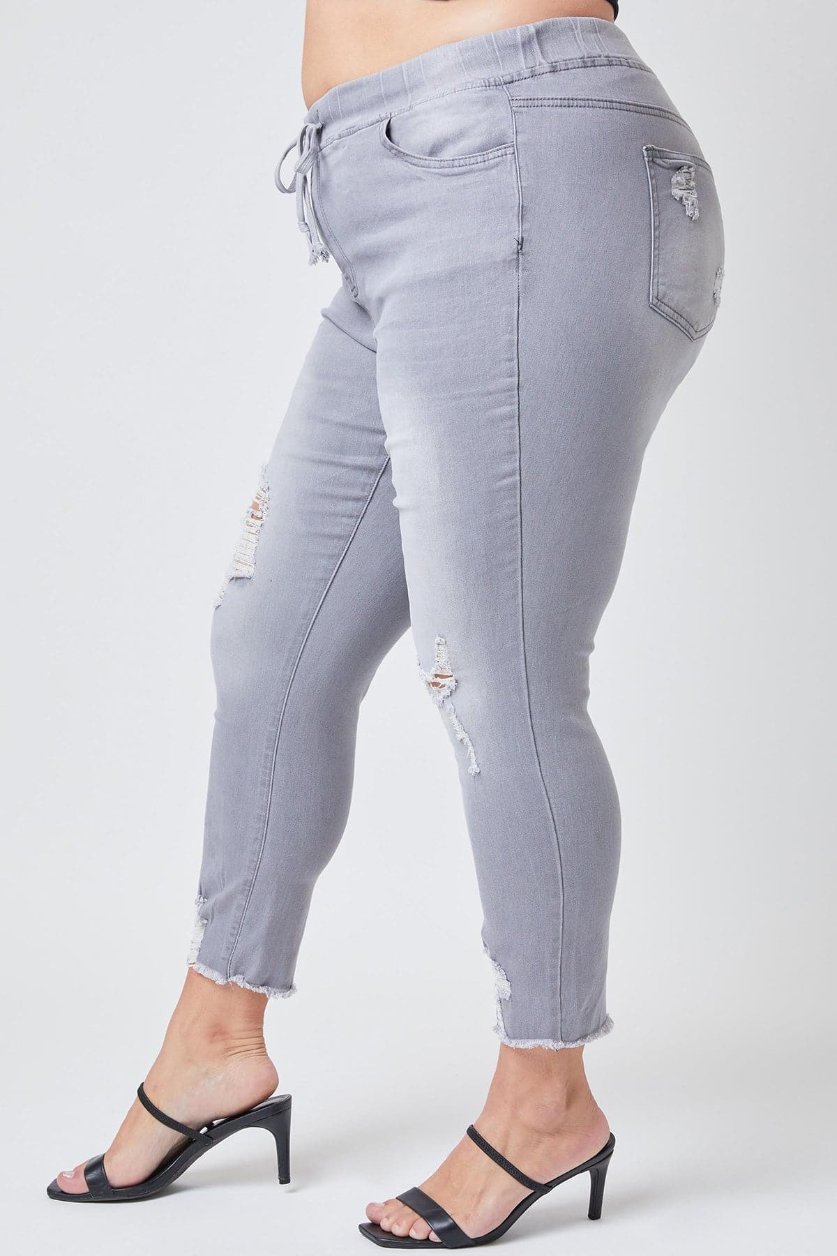 Junior Plus Size High Rise Denim Ankle Jogger Ep961124