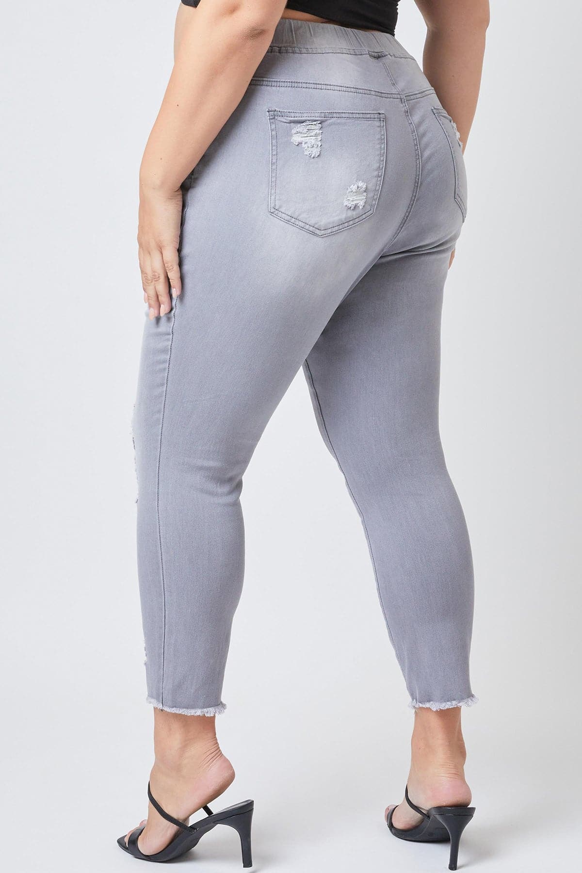 Junior Plus Size High Rise Denim Ankle Jogger Ep961124