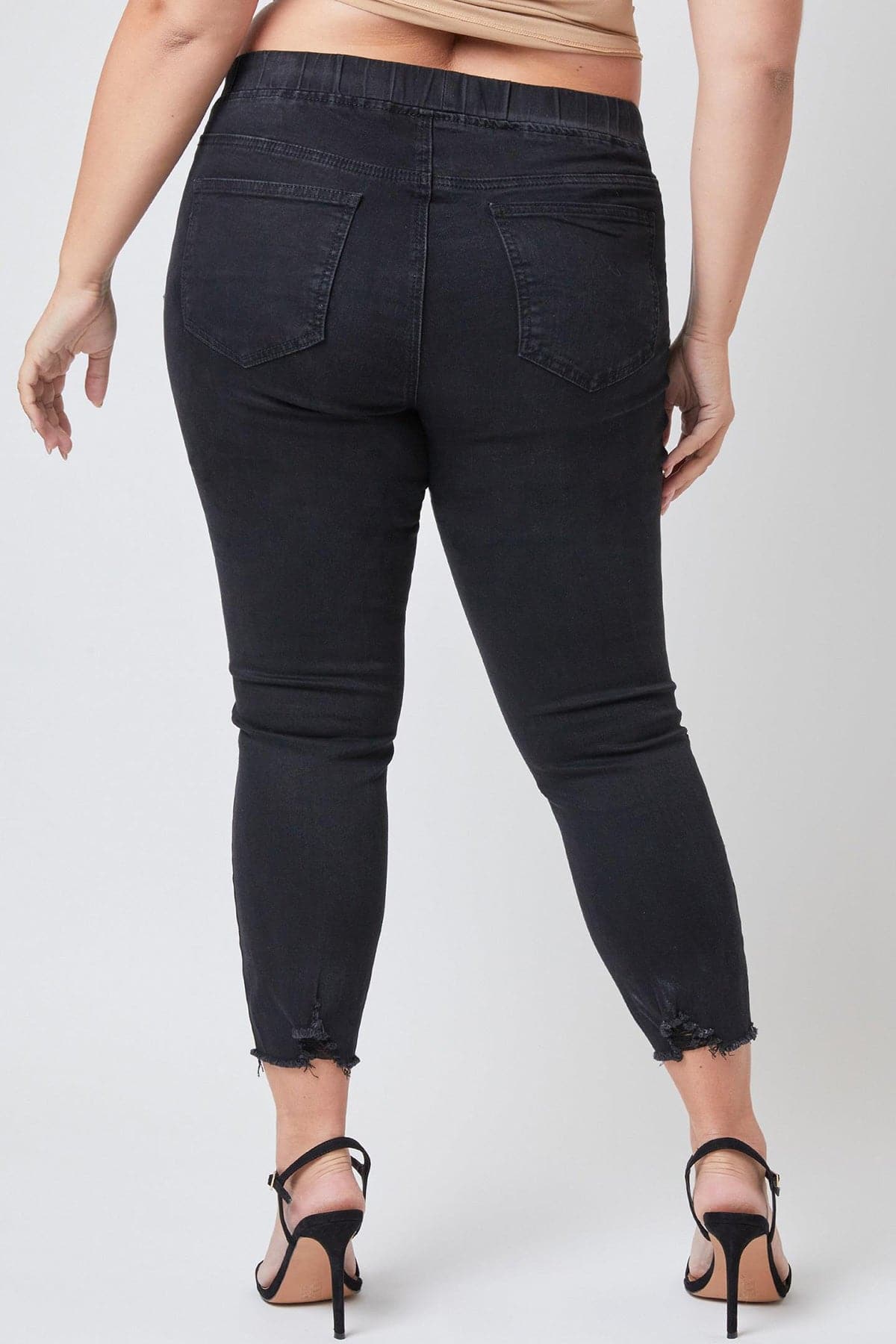 Junior Plus Size High Rise Denim Ankle Jogger Ep961124