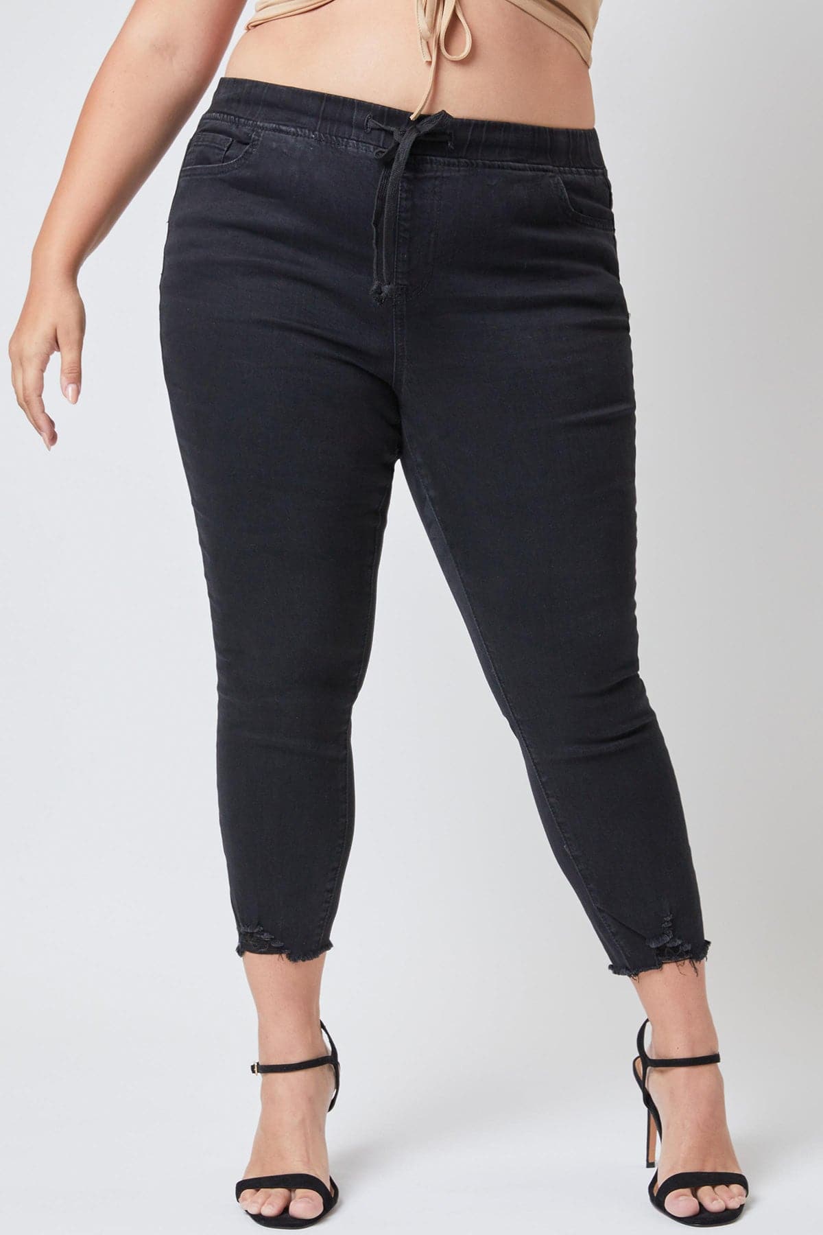 Junior Plus Size High Rise Denim Ankle Jogger Ep961124