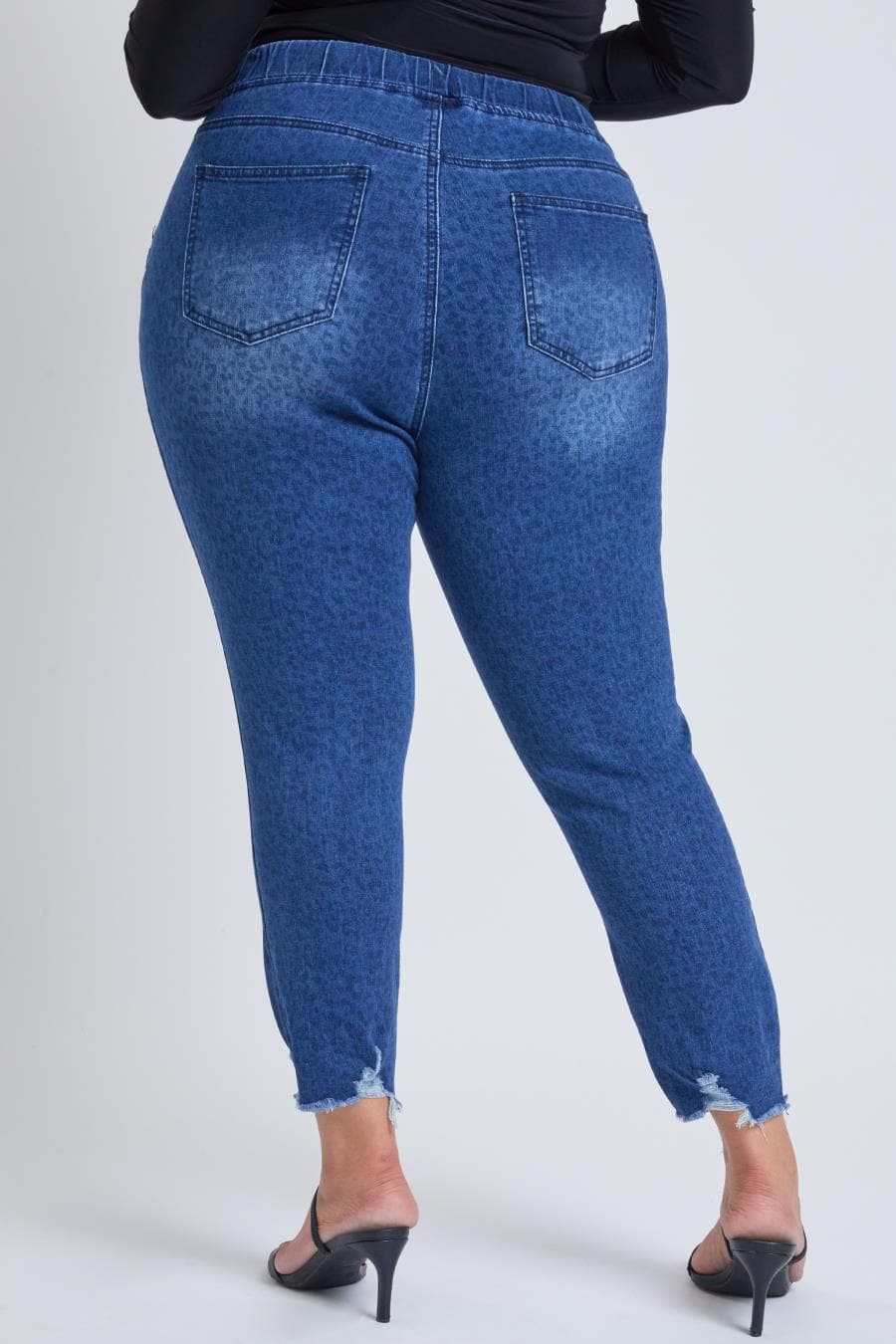 Junior Plus Size High Rise Denim Ankle Jogger Ep961124