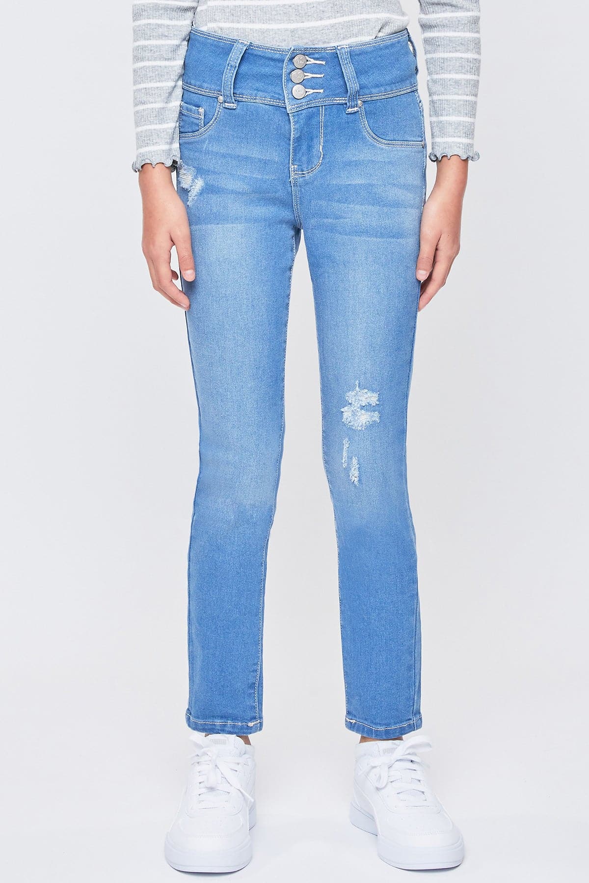 L Warm Light Blue Rips