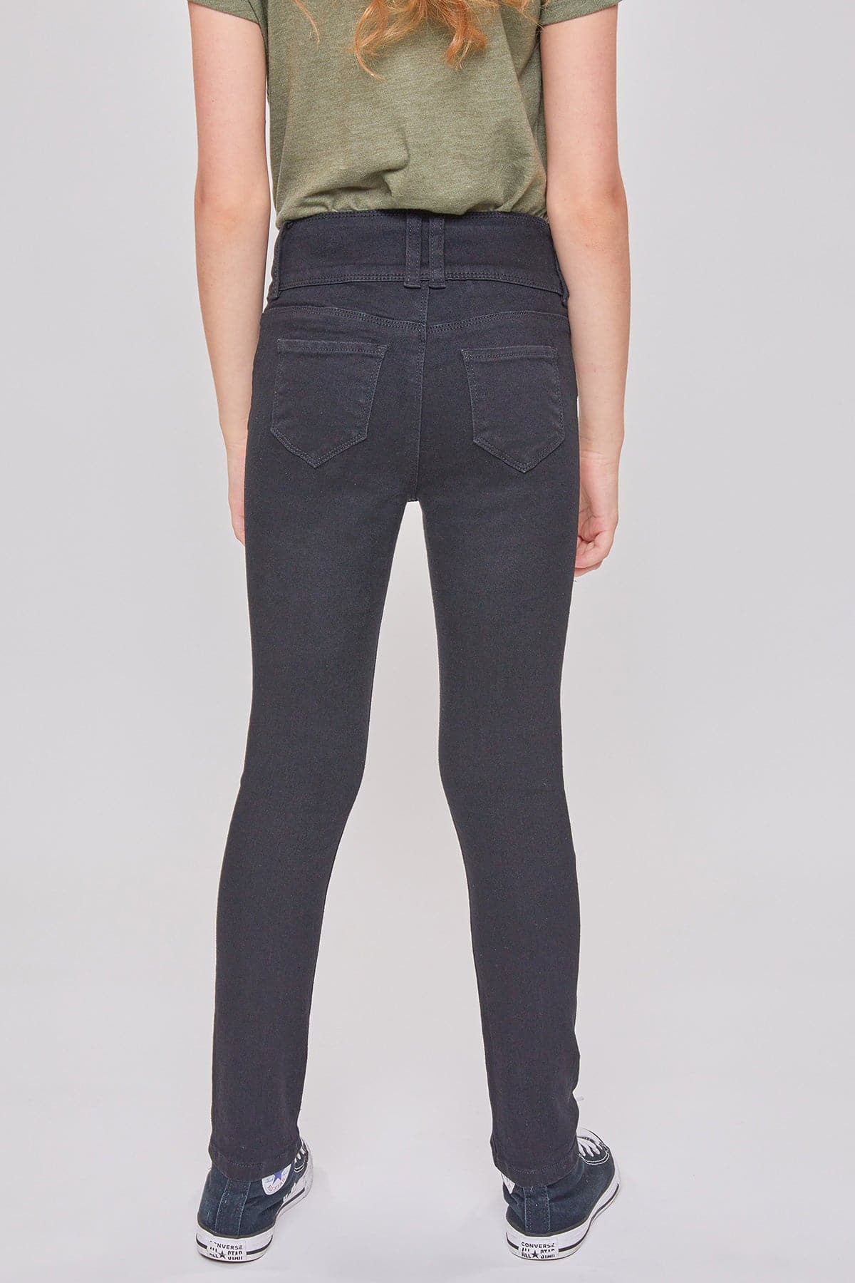 Girls 3 Button Essential Skinny Jeans With Faux Front Pockets