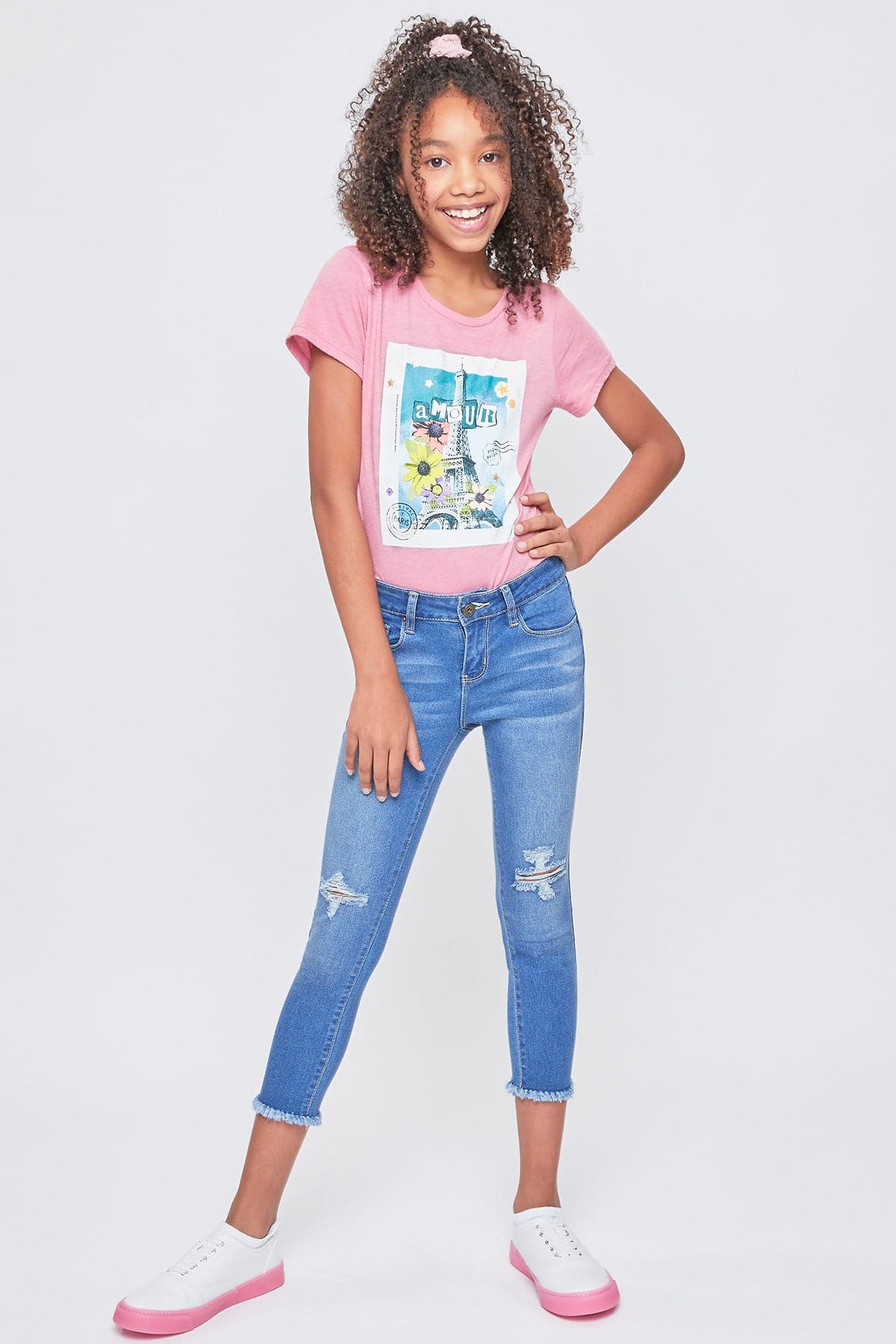 Girls Essential  Fray Hem Anklet Jeans