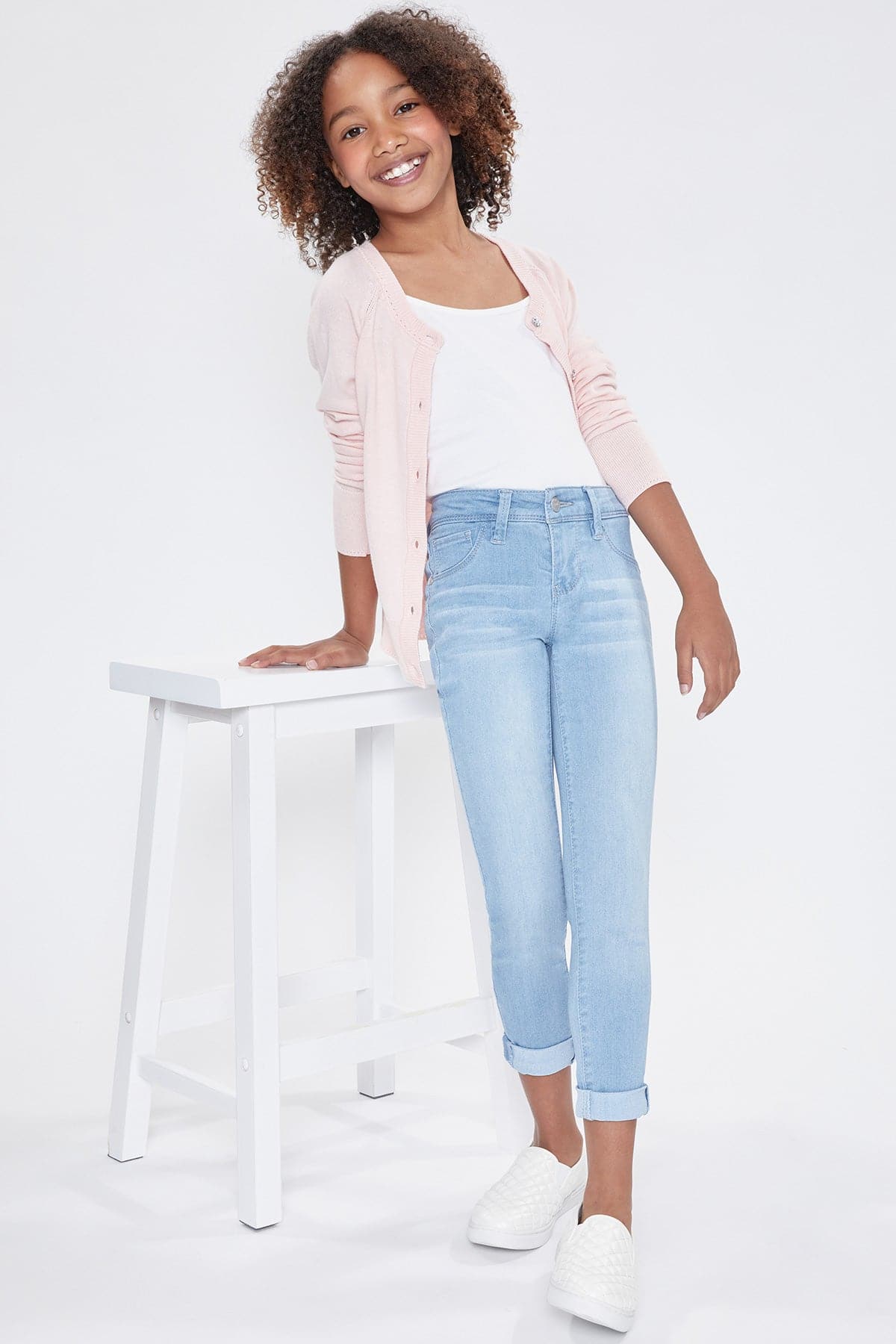 Girls Optional Cuff Denim Skinny Jean from YMI